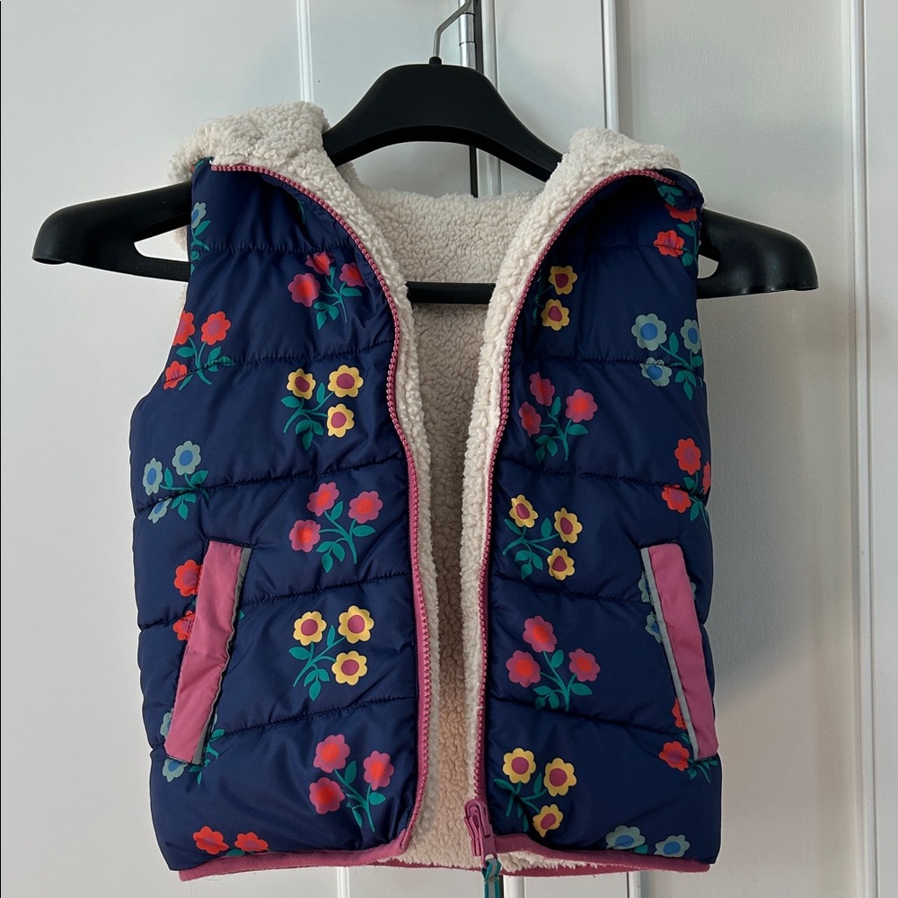 Mini Boden Blue Floral Kids Vest